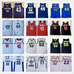 NCAAバスケットボールジャージーKtyler Jerry Wester Ward Donovan Mitchell David Robinson Jayson Williams Luka Doncic McCall Real Stitch