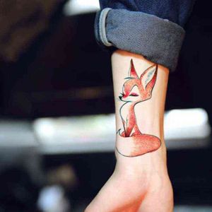 NXY Tillfällig tatuering Vattentät Gullig ekorre Fox Dog Rabbit Owl Cat Animal Fake Tatto Stickers Flash Tatoo för Kids Girl Women Lady 0330