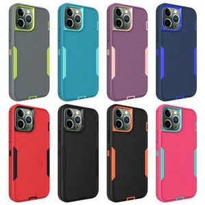 Two in one Cases Contrast Color Anti-fall Robot Armor TPU PC Phone Case for Apple iPhone 11 12 13 Mini Pro Max Cover