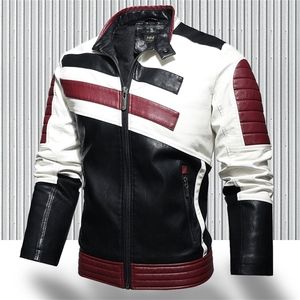 Männer Trendy Motor Lederjacke Outwear Männer Winter Mode Casual Biker PU Jacke Mantel Mann Slim Leder Bomberjacke 201127