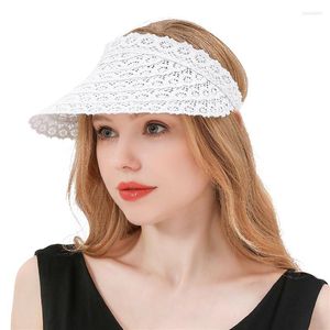 Breite Krempe Hüte Frauen Spitze Sonnenhut Lose Strand UV-Schutz Sommer Damen Einstellbar FashionWide Wend22