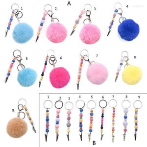 Keychains ATM Contactless Card Extractor Long Nail Keychain Cigarette Holder Business Clip With Faux Pom Enek22