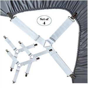4pcs Adjustable Elastic Mattress Cover Corner Holder Clip Bed Sheet Fasteners Straps Grippers Suspender Cord Hook