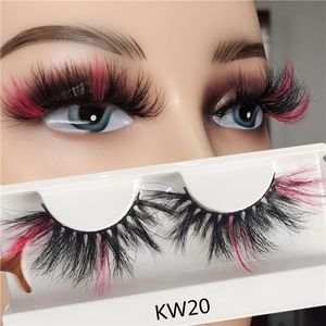 Red Blue Purple Pink Mix 3D Mink Colored Eyelashes Ombre Vegan Strip Lashes Natural Dramatic Fluffy Colourful Cilias Party 220524