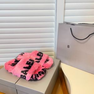Frauen Pelzigen Hausschuhe Flauschigen Faux Pelz Hausschuhe Luxus Marke Designer Schuhe Warme Indoor Flip-Flops Mode Anti-slip Weibliche rutschen Hohe qualität