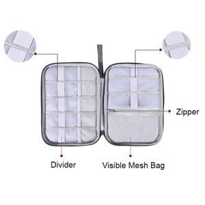 Borse portaoggetti Custodia portatile per organizer da viaggio con cerniera Porta cuffie Organizer per documenti Borsa per caricabatterie per cavo Conservazione