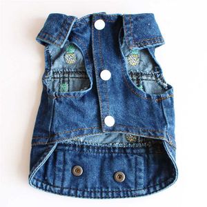 Dog Apparel Jeans Pet Vest Shirts Clothes Winter Puppy Cat Denim T-shirt Casual Cowboy Jacket For Small Dogs Chihuahua Coat Costume 10AJK56