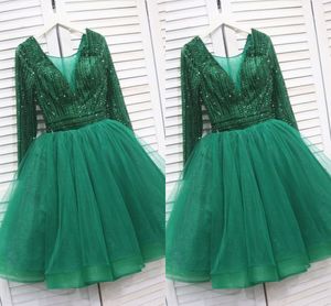 2022 Modern Långärmad Homecoming Party Dresses Beadef Full Bodies Scoop A-Line Tulle Short Quinceanera Prom Formal Dress Evening Pageant Gowns