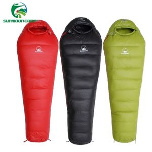 Winter Ultralight Thermal Adult Mummy 95 White Goose Down Sleeping Bag Sack W Compression Pack For Backpacking Camping Hiking 220817