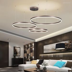 Lâmpadas pendentes Europa Europa LED LED LUDER PENDENDE SUSPENSÃO LUMARIA LUMPERIA INDUSTRIAL RING ILUMELHA HOME