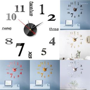 Wanduhren DIY 3D dekorative Uhr Spiegel Aufkleber kreative abnehmbare Kunst Aufkleber Aufkleber Home Decor Wohnzimmer Quarz Nadel