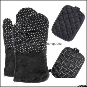 Oven Mitts Bakeware Kitchen Dining Bar Home Garden And Pot HoldersHeat Resistant Glove With Non-Slip Sile Surface Safe For Cooking Baki