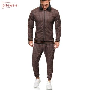 Siteweie Mens Sportswear Sets Spring Autumn Mężczyzna Casual Tracksuit Men Men 2 -Pan Men Kurtka Zestaw Mężczyzna sportowy garnitur G416 201116