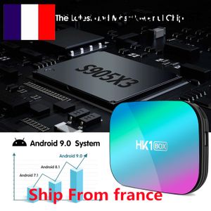 フランスインストックHK1 AMLOGIC S905X3 TV BOX ANDROID 9.0 SMART 100M 8K 32G ROM QUAD CORE 4G RAM 1000M LAN 8K
