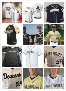 2022 NCAA Custom Wake Forest Stitched Baseball Jersey 22 Michael Ludowig 9 Brendan Tinsman 12 Adam Cecere 17 Cole McNamee 28 James Broderick 31 Parker Pilat Jerseys