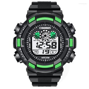 Смотреть мужская спортивная мода Стоп Стоп часов Mens светодиодные водонепроницаемые цифровые наручные часы Relogio Masculino1