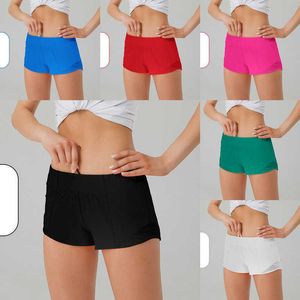 Lu Lu Lemons Womens Shorts Sport Casual Fiess Hoty Hot Pants For Woman Girl Workout Gym Running Sportswear With Zipper Pocket Quick Tork