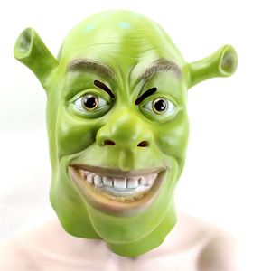 Máscaras de festa verde shrek máscara de látex cosplay suporte de animal adulto máscara de festa para festas para festas de fantasia de figuraria de halloween 220826