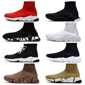 2023 Top High Shoesboots Designer Socks أحذية عرضية منصة الرجال رجال امرأة لامعة متماسكة السرعة 2.0