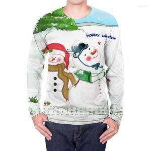 Мужская Рок-одежда оптовых-Мужские футболки рождественская футболка с длинными рукавами мужчины снеговики смешные рубашки панк рок год аниме одежда мужская одежда Японьянцы Луи22