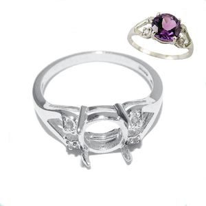 Cluster Rings Beadsnice Sterling Silver 925 Fine Jewelry Round Accessories Diy Semi Mount Gem Ring Setting Diamond Wedding