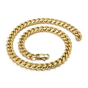 11mm 18 ''/22 ''/24 '' Lenght stor polerad Miami Curb Link Chain Halsband Rostfritt stål smycken för herrpojkar silver