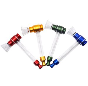 The latest 9.8cm glass metal pipe, aluminum alloy mini removable, colorful variety of styles, support custom logo