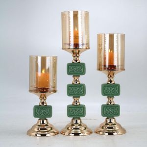 Titulares de velas Metal Gold Candlestick Fashion Wedding Stand requintado mesa de natal decoração de casa decoração