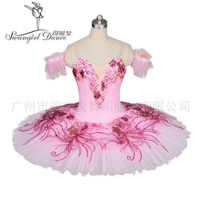 Bt8980a panqueca traje prato bailrina rosa pêssego fada princesa nutracker profissional tutu mulheres