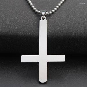 1pc из нержавеющей стали на рубежную стойку обратного креста ожерелье Благословение Простая религия христиане Иисус вера