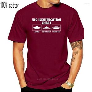 T-shirt da uomo T-shirt con grafico di identificazione UFO. Divertente Alien UFO X-Files Paranormal TShirt Tee Mild22