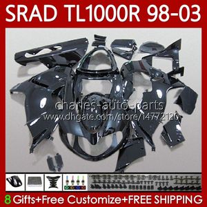 OEM Body for Suzuki Srad TL-1000 TL 1000 R TL1000R TL-1000R 98-03 هيكل السيارة 118No.16 TL1000 R 98 99 00 01 03 03 TL 1000R Gloss Black 1998 1999 2000 2001 2002 2002 2003 Fairing Kit