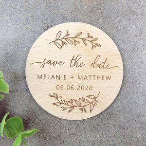 Save The Date wooden magnets Fridge Magnet Engraved Wedding Gift invitation Guest gifts 220608