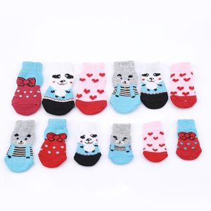 Abbigliamento per cani Moda Pet Puppy Cat Scarpe Pantofole Calzini antiscivolo Carino Indoor Per cani di piccola taglia Gatti Stivali da neve CalziniCane