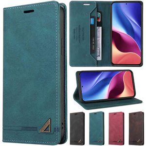 Wallet Leather Cases For Xiaomi 12 11T Pro Mi 11 Lite 10T 9T A3 Note 10 Lite Poco X4 NFC X3 M3 M4 Pro F3 Anti-theft Brush Case