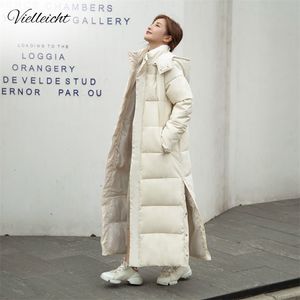 Vielleicht X-lange Kapuze Parkas Mode Winterjacke Frauen Casual Dicke Daunen Baumwolle Wintermantel Frauen Warme Outwear 201126