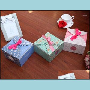 Wholesale diy showers resale online - 100Pc Fast Wedding Candy Box With Ribbon Diy Paper Gift Christening Baby Shower Party Favor Boxes Candy1 Drop Delivery Wrap Event Sup