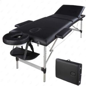 MICHEN 1PC 3 Sections Folding Aluminum Tube SPA Bodybuilding Massage Table Kit Black286s on Sale