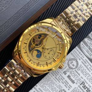 Mens Watches Quartz Hollow Movement Watch 42mm Waterproof Business Wristwatches Montre De Luxe