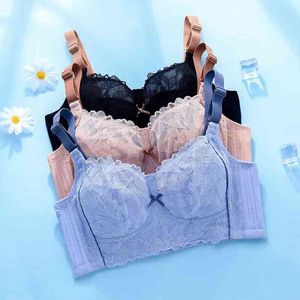 Бюстгальтеры для женской кружевной Bralette Plus Size Sexy Loonswear Tops Wireless Lingerie Minimizer Bra Abcd Dd E Cup L220726