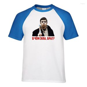 Wholesale brother prints resale online - Men s T Shirts What Is The Power Brother Sergey Bodrov Print Men Solid Color Slim Fit Raglan Sleeve T Shirt Casual T ShirtsMen s Imog22