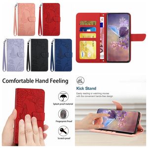 Hand Feeling Butterfly Flower Leather Wallet Cases For Samsung S22 Ultra Plus S21 FE A33 A53 A23 A73 A13 5G A22 A82 A32 4G S20 Credit ID Card Slot Holder Flip Cover Pouch