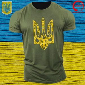 メンズ Tシャツ ウクライナ軍のエンブレム シャツ ゼレンスキー ウクライナ軍ウクライナ人キエフ Trysub フラグ Tシャツ原宿 Tシャツ