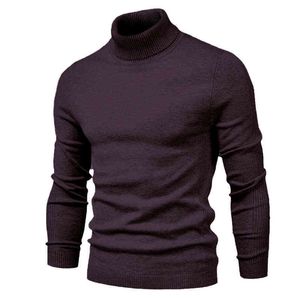 Novo inverno grosso suéteres masculinos casuais coloração sólida qualidade qualidade slim slim sweaters suéter Men L220730