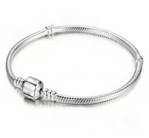 Fabryka Niska cena hurtowa 925 Srebrne bransoletki 3 mm Snake Chain Fit Charm Bead Bangle Bransoletka Prezent dla mężczyzn kobiety