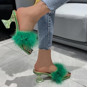Sandaler sommaren grunt mun fyrkantig tå läckande rot tofflor utomhus sexig elegant mode fast färg kvinnors sandalsandaler