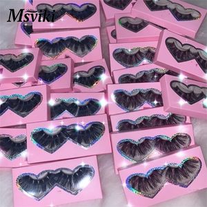 102030505Pairs 25 mm cílios de visita caixa de papel de embalagem atacado 3d Falso Mink Tylehes Supplies Longo 5D Lashes Fake Washes 220524