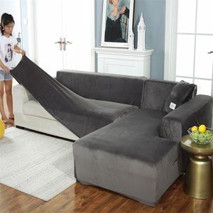 Aksamitna pluszowa sofa w kształcie litery L do salonu elastyczne meble meble na kanapie szezland