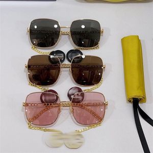 for Gucci Ladies Sunglasses Luxury Designer Sunglasses Glasses Frame Earrings Chain Square Sunglasses