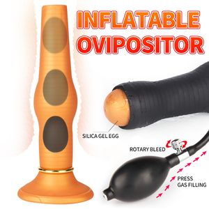 sexy Ovipositor Inflatable Anal Plug Masturbation Device Expansion Pull Bead Adult Products Toys